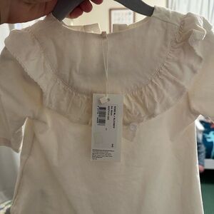 Petit Bateau Cream Ruffled dress